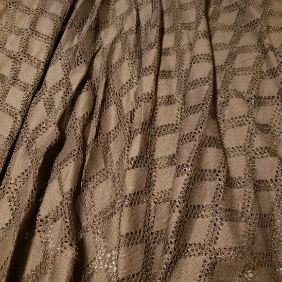 Sandro Paris Windowpane Smocked Midi Skirt Asymmetrical Lined Stretch Skirt - Picture 7 of 11